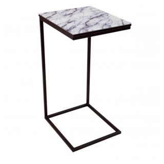 Стол ДП1-03-04 придиванный Геркулес/М86 340*300*610 фотопечать "Мрамор белый"