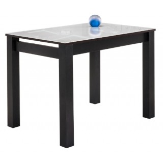 Стол обеденный Раймунд/Ривьера-1 100*70/ Верх: стекло 4000N без квад/Столеш. ЛДСП венге/Подст. венге