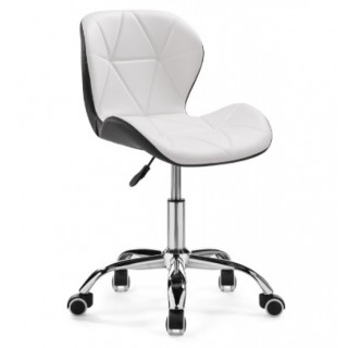 СТУЛ TRIZOR White+Black/ ZS-01 white pvc (YHW)+black pvc (15), chrome base 